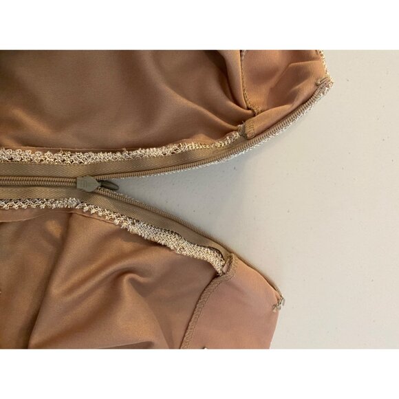 En Francais By Huey Waltzer Formal Maxi Dress w/ Jacket Gold Glitter Size 18 - Picture 10 of 16